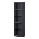 AONELAS South Shore Axess 5-Shelf Narrow Bookcase, Blueberry