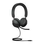 Jabra Evolve2 40 SE Wired Noise-Cancelling Stereo Headset With 3-Mic Call Technology and USB-C Cable - Works with all Leading Unified Communications Platforms such as Zoom and Google Meet - Black