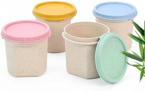 Eha Earth Friendly Storage Containers For Kitchen With Lid | Kitchen Containers Set of 4 | 350 ml | Made with Rice Husk | Microwave Safe & Fridge Storage Boxes | Storage Box For Kitchen | Multi-Light