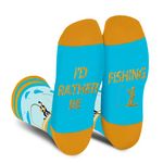 Funny Fishing Socks for Men Dad Women Teen Boys-I’d Rather Be Fishing Novelty Funky Fun Crazy Silly Socks Gifts-Funny Fathers Day Birthday Christmas Fishing Husband Mom mens Gifts Stocking Stuffers