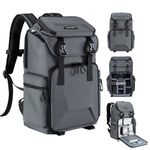 K&F Concept Camera Backpack, Hard Shell Camera Bag, Large Capacity Photography Backpack with Holder Rain Cover