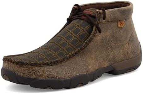 Twisted X Men's Ankle High Chukka Leather Driving Mocs, Cayman Print, 14 M