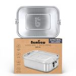 Bambaw Metal Lunchbox 800 ml | Lunch Containers with Dividers | Small Stainless Lunch Box for Kids | Leakproof Food Container | Eco Lunch Box | Metal Tin | Metal Box with Lid 800 ml | Sandwich Box