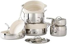 Bloomhouse - Oprah's Favorite Things - 12 Piece Triply Stainless Steel Pots and Pans Cookware Set w/Non-Stick Non-Toxic Ceramic Interior, Ceramic Steamer Inserts, & 12 Protective Care Bags