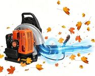 63CC Gas Leaf Blower, 2 Cycle 3HP 665CFM Backpack Leaf Blower with 1.7L Fuel Tank, Air-Cooled Cordless Handheld Leaf Blowers for Lawn Care, Leaf Cleaning, Snow Removal (Orange-63cc)