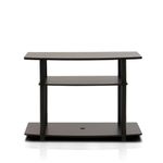 Furinno No Tools 3-Tier Entertainment Center Stand, TV Stands, TV Unit, TV Shelf, Dark Brown/Black