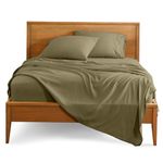 Bare Home Queen Sheet Set - Luxury 1800 Ultra-Soft Microfiber Queen Bed Sheets - Double Brushed - Deep Pockets - Easy Fit - 4 Piece Set - Bedding Sheets & Pillowcases (Queen, Olive)