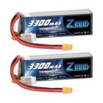 Zeee 4S Lipo Battery 3300mAh 14.8V 50C Soft Case Battery with XT60 Plug for RC Airplane Helicopter RC Boat UAV Drone FPV RC Car Truck Boat(2 Pack)