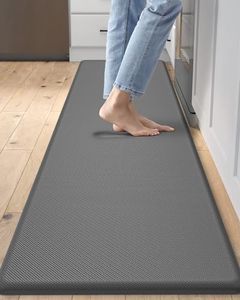 DEXI Kitchen Mat Cushioned Anti Fatigue, Non Slip Waterproof Comfort Standing Floor Rug for Kitchen, Office, Sink, Laundry, 70"x20", Grey