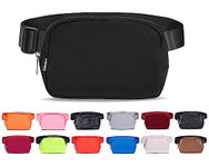 Belt Bag for Women Men Fanny Pack Dupes, Ginsco Crossbody Bag for Women with Adjustable Strap, Waterproof Mini Lightweight Everywhere Waist Pouch Fits Hiking Running Travel Black/Gray Zipper M125