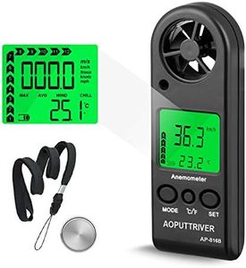 Anemometer Handheld Wind Speed Meter for Measuring Wind Speed Temperature and Max/Average/Current, High Precision Anemometer Measuring for Windsurfing Sailing Fishing Outdoor Activities