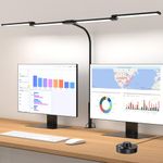 iVict Desk Lamp for Home Office, 24W Flexible Gooseneck Table Lamp, Desks Lamps with Clamp, 10 Color Modes 10 Brightness Eye-Caring Desk Light w/USB Adapter(Black)