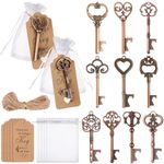 oneant 60 Set Vintage Key Bottle Openers Rustic Wedding Favours for Guests with Tag Cards Organza Bags for Bridal Shower Wedding Baby Shower Birthday Party Favors 10 Style