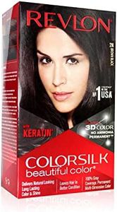 Revlon ColorSilk Permanent Hair Color for Women Brown Black | Keratin Enriched | Natural Looking Long Lasting Color with 3D Color Gel technology | 100% Grey Coverage in 5 Minutes | Ammonia Free