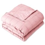 Bare Home Weighted Blanket Twin or Full Size 10lb (40" x 60") for Kids - All-Natural 100% Cotton - Premium Heavy Blanket Nontoxic Glass Beads (Light Pink, 40"x60")