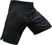 Meister Elite Flex Fighter Board Shorts for MMA Training and Gym Workouts - Blank No Logo - Black - XX-Large (38-39)