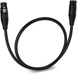 LyxPro Balanced XLR Cable Premium Series Microphone Cable, Speakers and Pro Devices Cable, 1.5 Feet- Black