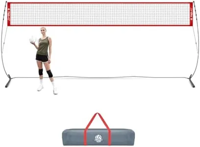 VSSAL 20FT Freestanding Volleyball Training Net for Backyard, Indoor or Outdoor, Instant Setup and 5 Adjustable Height Portable Volleyball Practice Warm Up Nets Set