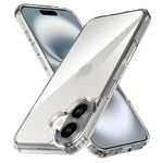 Anoowkoa Case for iPhone 16 Plus 6,7" TPU and Clear PC Hybrid Hard Acrylic Slim Phone Case Clear Ultra Crystal Transparent Protective Back Cover Flexible Bumper Silicone Case[Shock Absorption]