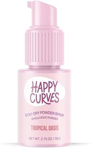 HAPPY CURVES Comfort Powder: Talc Free Anti Chafe Body & Foot Dusting Powder Deodorant to Control Inner Thigh Chafing, and Private Areas (2.75 Ounce (Pack of 1), Tropical Oasis)