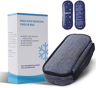 Bogush Insulin Cooler Travel Case with 2 Ice Packs for Insulin Pen Diabetic Medical Cooler Bag Peptide Case Portable Medication Cooler Bag for Insulin Pens and Blood Glucose Monitor Supplie (Gray)