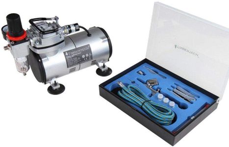 Timbertech Airbrush Kit with Compressor – Portable Painting Set