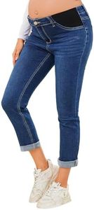 JIMYICLR Maternity Jeans for Women Comfy Stretch Slim Pregnancy Jeans Mid-Rise Under Belly Denim Pregnancy Pants with Pockets