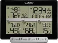 La Crosse Technology 308-1412-3TX-INT Wireless Weather Station (Including 3 Sensors), Black