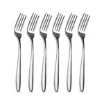 Olivisa Stainless Steel Small Fork Salad Fork 12 Piece Dessert Fork Fruit Fork, Silver