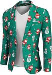 COOFANDY Christmas Jackets for Men Christmas Santa Blazers Novelty Blazer (Christmas Blazer - Skating Santa Claus M)