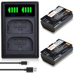 Pickle Power LP-E6 LP-E6N Battery Pack and LED Dual USB Charger Compatible with Canon 5D Mark II III IV, 80D, 70D, 60D, 6D, EOS 5Ds, 5D2, 5D3, 5DSR, 5D4 Digital Camera