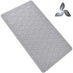OLUFIA Non Slip Bathtub Mat | Real Rubber Bath Mat for Tub and Shower, Bath Mat for Daily Safety, Pet Dog Bath Mat, Soft No-Slip Bath Mat | Nonskid Bathroom Tub Mat, 16” x 28”（Grey）