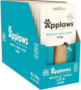 Applaws Whole Tuna Loin - Natural cat food treat, complementary pet food for adult cats, 30 g, pack of 18