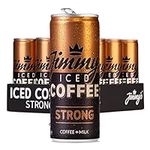 Strong by Jimmy's Iced Coffee | Extra Shot Strong Espresso Flavour | Multipack of 12 x 250ml SlimCans | Flat White Cold, Brewed Coffee with Rainforest Alliance Single Origin Arabica Coffee Beans