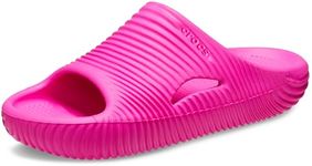 Crocs Unisex-Adult Mellow Recovery Slides, Pink Crush/Wave Texture, 9 Women/7 Men