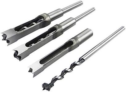 4pcs Woodworking Square Drill Bits Set, HSS Wood Mortising Chisel Countersink Bits Woodworker Hole Saw Power Tool Kits 1/2 1/4 5/16 3/8 Inch