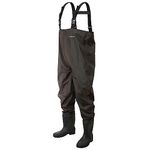 Frogg Toggs Rana II PVC Bootfoot Chest Wader, Felt Outsole, Brown, Size 9