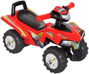 HOMCOM Kids Children Ride-on Toy Off Road Style Quad Bike Racing Car NO POWER 4 Wheels Horn Music Red