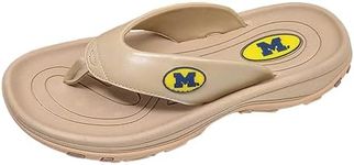 ZORIZ Collegiate Series Golf Sandal Tan, Michigan 11