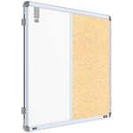 Pragati Systems® Prima Combination Board (Magnetic Whiteboard with Cork Pin-up Board) for Home, Office & School with Heavy-Duty Aluminium Frame | 2x3 Feet (Pack of 1)