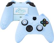 GeekShare Cat Paw Controller Skin for Xbox Series X Controller, Anti-Slip Silicone Cover Protector Case Compatible with Xbox S/X Controller with 2 Cat Paw Thumb Grips Caps, Blue