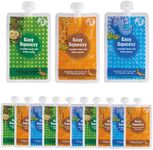 Chuckle - 10 Pack Reusable Baby Toddler Food Snack Pouches, 170ml (5.5oz) - BPA Free, Leak Proof for Puree, Yogurts, Smoothie