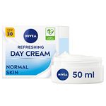 NIVEA Refreshing Day Cream (50ml), Day Cream for Women Provides 24 Hour Moisture, NIVEA Face Cream Enriched with Vitamin E and SPF 30 for Normal Skin