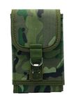 Clakit XL Smartphone StrapPack with Front D-Ring Pull Flap (Camo) for Phone up to 8"x4"x1/2" - Backpack Attachment for Hunters, Military, Hikers, Travelers