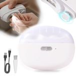 zuxify Electric Baby Nail Clippers with LED Light, USB Rechargeable Baby Nail Trimmer Electric, Nail Polisher 2 in 1 Design Electric Nail File Baby, Safe Nail Care for Infants Kids Children and Adult