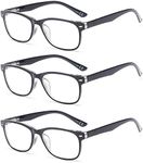 SUERTREE 3 Pack Anti-Blue Computer Reading Glasses, Blue Light Filter Eye Glasses, Blocking UV Computer Glasses, Visual Aided Glasses, Female Male Reading Glasses Black 2.5 BM161