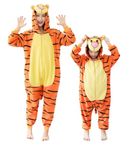 Unimyst Unisex Tiger Onesie Pajamas, Polar fleece Role Playing Animal One Piece Halloween Costume Pajamas Home Clothing, Tiger-a, Medium