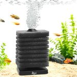 AQQA Aquarium Sponge Filter Submersible Filter Ultra Quiet Fish Tank Filters 2 in 1 with Filtration and Aeration with 1 Spare Sponge for Shrimp Betta Fish Tank 30-120 Gallon