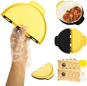 Tortilla Sealer, for 8” Tortilla Crimper, Easily Make Quesadillas, Burritos, Sealed Tacos & More, Mess-Free Meals in Seconds, Equipped with Brushes*2 and Disposable Gloves*10, BPA-Free, Yellow Black
