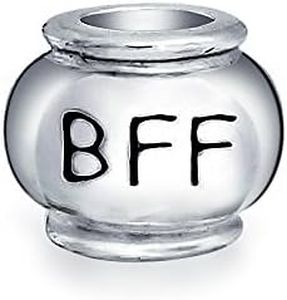 Words Best Friends Forever BFF Charm Bead For Women For Teen .925 Sterling Silver Fits European Bracelet